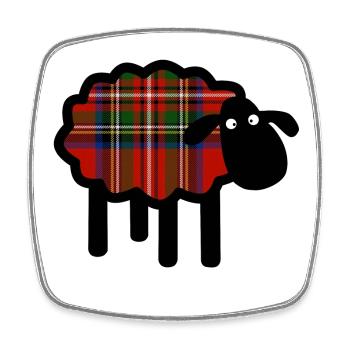 Niedliche Tartan-Schafe - Viereckiger Kühlschrankmagnet - Weiß - Vorne