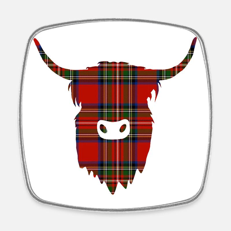 Highland Coo - Square fridge magnet - white