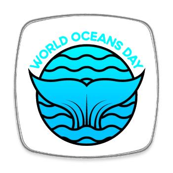 World Oceans Day - Square fridge magnet - white - Front