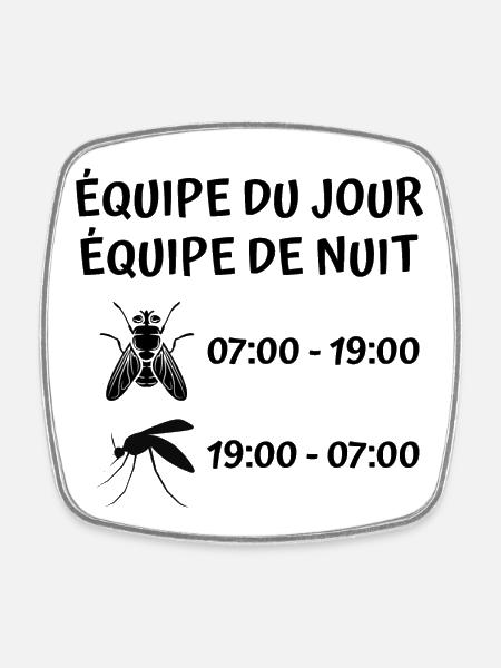 mouche, moustique - Magnet carré - blanc