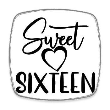 Sweet Sixteen Mignon cadeau de 16 ans - Magnet carré - blanc - Devant