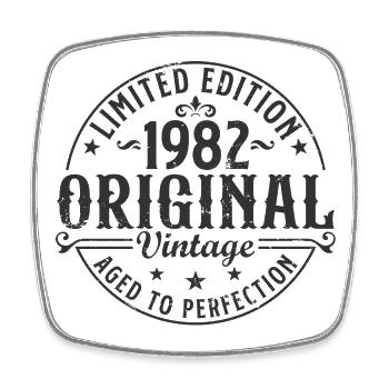 Vintage 1982 Vintage Born Birthday Retro - Square fridge magnet - white - Front