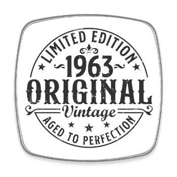 Vintage 1963 Vintage Born Birthday Retro - Square fridge magnet - white - Front