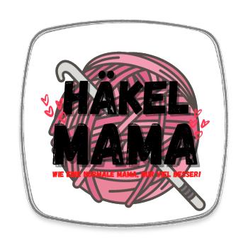 Häkelmama! Häkeln Mutter rosa Herz rot pink Mama - Viereckiger Kühlschrankmagnet - Weiß - Vorne