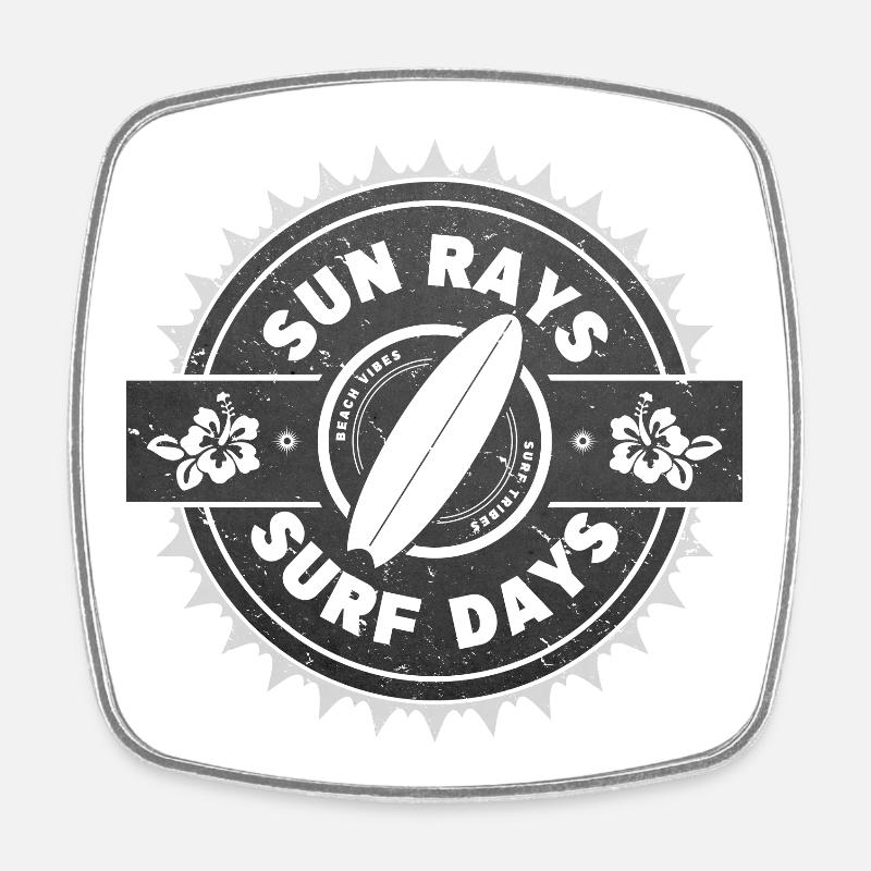 Surf Retro Surfer Conception graphique - Magnet carré - blanc