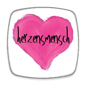 Herzensmensch - Viereckiger Kühlschrankmagnet - Weiß - Vorne