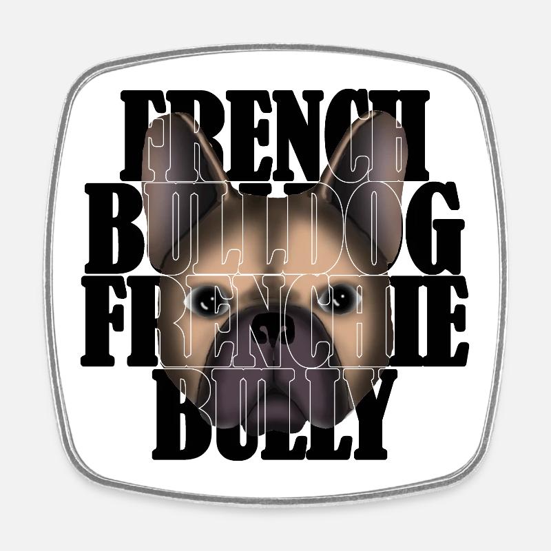 French Bulldog Frenchie Bully R6Z - Square fridge magnet - white