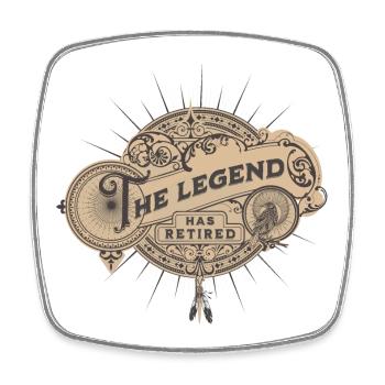 The Legend has retired retirement pension - Square fridge magnet - white - Front