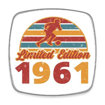 Footballer Football Footballer's birthday 1961 - Square fridge magnet - white - Front