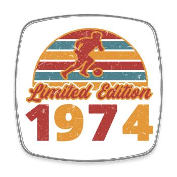 Football Football Player Sports Birthday 1974 - Square fridge magnet - white - Front