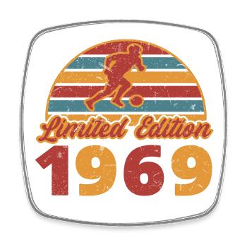 Football footballer Football player birthday 1969 - Square fridge magnet - white - Front