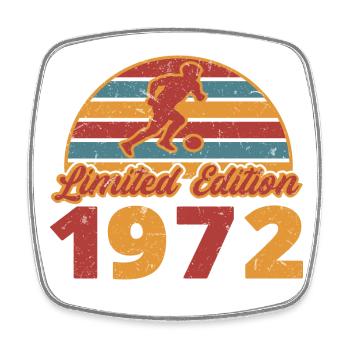 Football player Footballer's birthday 1972 - Square fridge magnet - white - Front