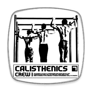 Calisthenics Crew Synchronous Pull-Up Design - Square fridge magnet - white - Front