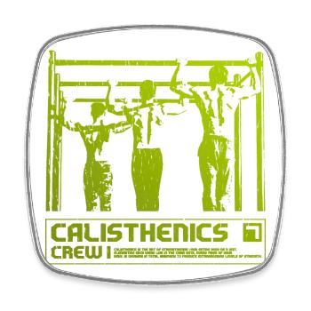Calisthenics Crew Silhouette - Viereckiger Kühlschrankmagnet - Weiß - Vorne