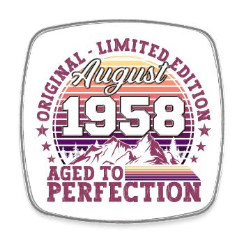Original Août 1958 64th Birthday Fun Gift - Magnet carré - blanc - Devant