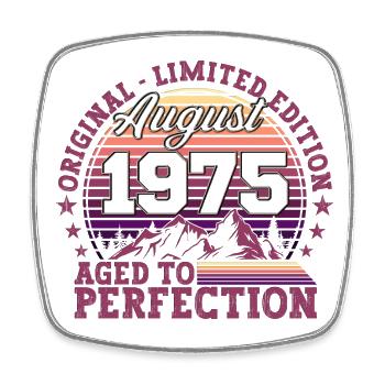 Original August 1975 47. Geburtstag Fun Geschenk - Viereckiger Kühlschrankmagnet - Weiß - Vorne