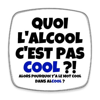alcool, alcool humour, buveur de compétition - Magnet carré - blanc - Devant