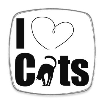 J’aime les chats - Magnet carré - blanc - Devant