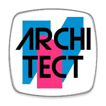 Architect (geometric figures) - Square fridge magnet - white - Front