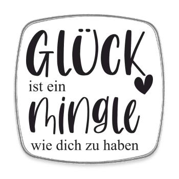 Mingle Single Freundschaft Plus Date Geschenk - Viereckiger Kühlschrankmagnet - Weiß - Vorne