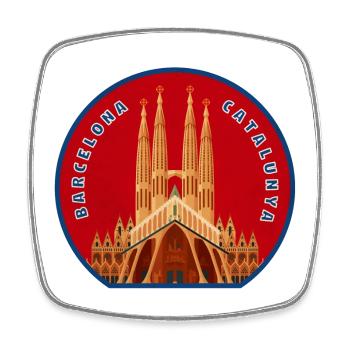 Cercle emblème de la Sagrada Família - Magnet carré - blanc - Devant