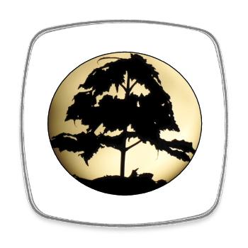 Tree of Light - Square fridge magnet - white - Front