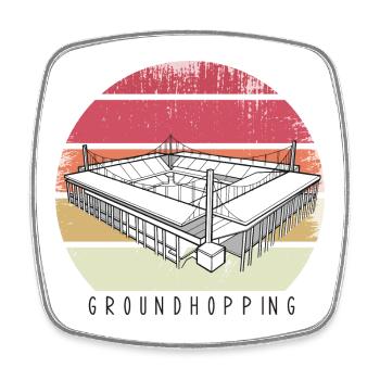 Fußball Groundhopping Stadion Fußballstadion Fan - Viereckiger Kühlschrankmagnet - Weiß - Vorne