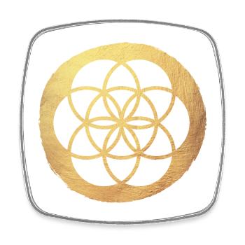Gold Flower of Life Kreis Yoga Meditation Luxus - Viereckiger Kühlschrankmagnet - Weiß - Vorne