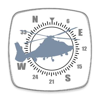 Colors can be changed | Helicopter Helicopter Compass - Square fridge magnet - white - Front
