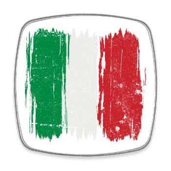 Italian Flag Brush Stroke - Square fridge magnet - white - Front