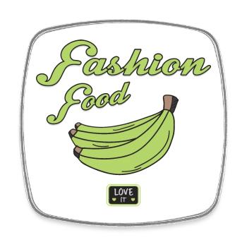 Mode Food Bananes - Magnet carré - blanc - Devant