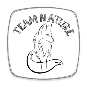 Fuchs Team Nature Natur Illustration Symbol Icon - Viereckiger Kühlschrankmagnet - Weiß - Vorne