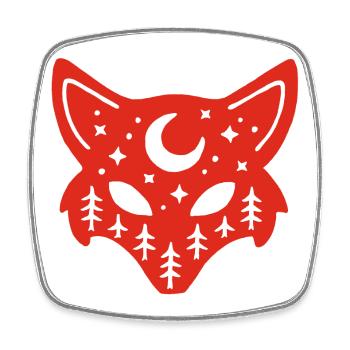 Rotfuchs-Totem der Natur - Viereckiger Kühlschrankmagnet - Weiß - Vorne
