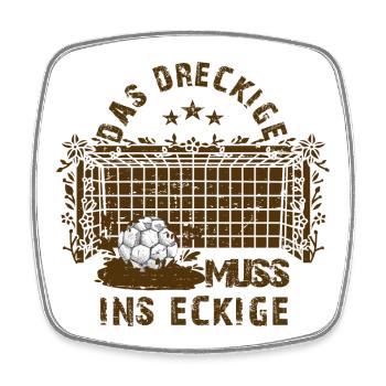 Schlamm Fußball - Viereckiger Kühlschrankmagnet - Weiß - Vorne