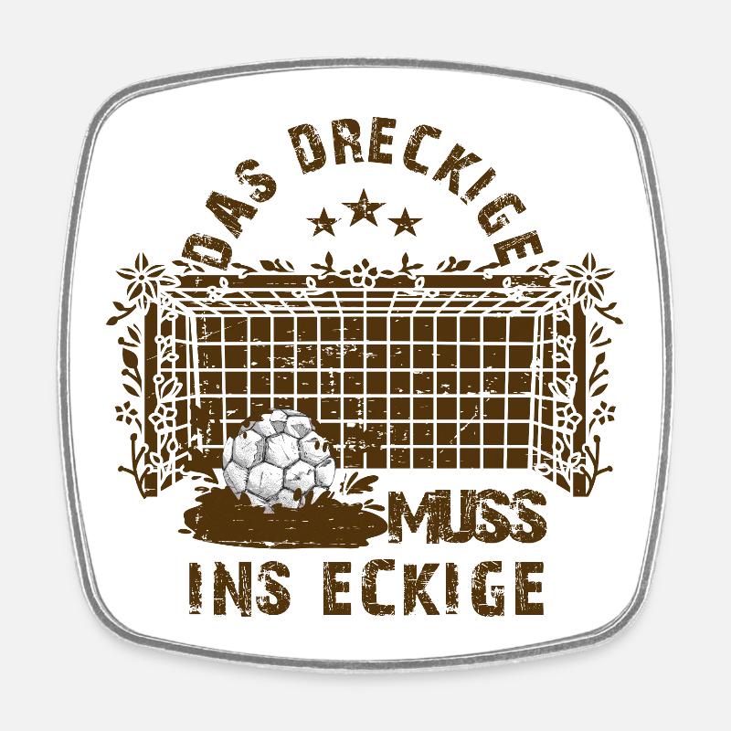 Schlamm Fußball - Viereckiger Kühlschrankmagnet - Weiß