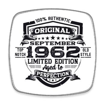 Original Septembre Vintage 1962 Anniversaire Drôle - Magnet carré - blanc - Devant
