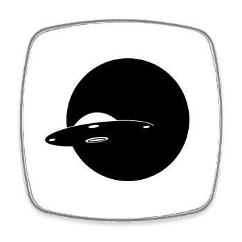 UFO - Square fridge magnet - white - Front