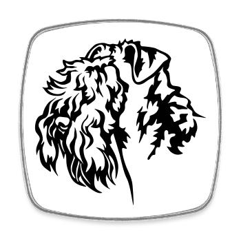 Kerry Blue Terrier Kopf - Viereckiger Kühlschrankmagnet - Weiß - Vorne