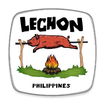 Lechon Philippinen Spanferkel Cebu Manila Geschenk - Viereckiger Kühlschrankmagnet - Weiß - Vorne