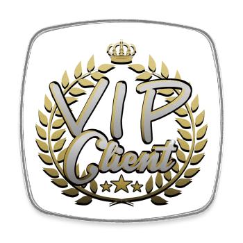 VIP Client - Viereckiger Kühlschrankmagnet - Weiß - Vorne