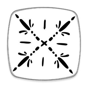 Schneeflocke Mandala - Viereckiger Kühlschrankmagnet - Weiß - Vorne