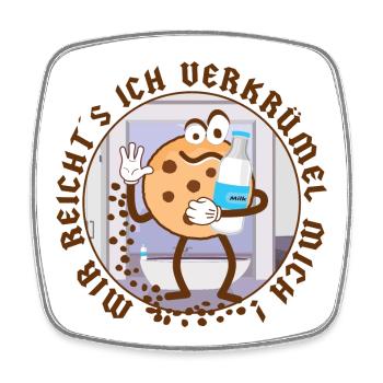 Lustige Keks - Viereckiger Kühlschrankmagnet - Weiß - Vorne