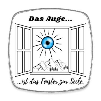 Das Auge ist das Fenster zur Seele :) - Viereckiger Kühlschrankmagnet - Weiß - Vorne