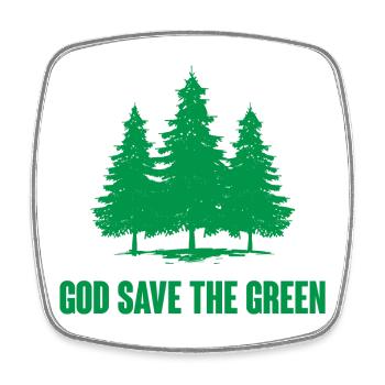 Dieu sauve le vert - Magnet carré - blanc - Devant