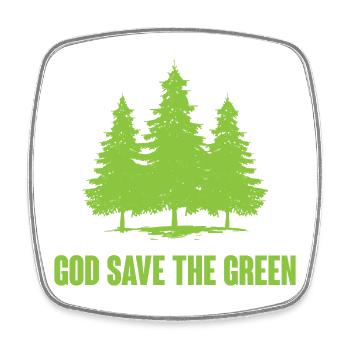 Dieu sauve le vert - Magnet carré - blanc - Devant