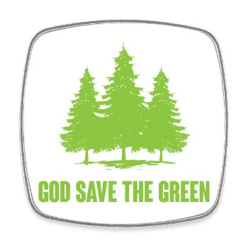 God Save The Green - Square fridge magnet - white - Front