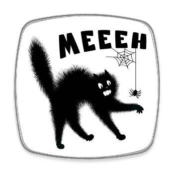 Meeh - Cat Frightened by a Spider - Humor - Square fridge magnet - white - Front