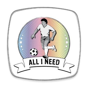 FOOTBALLER Emblem - Soccer - Square fridge magnet - white - Front