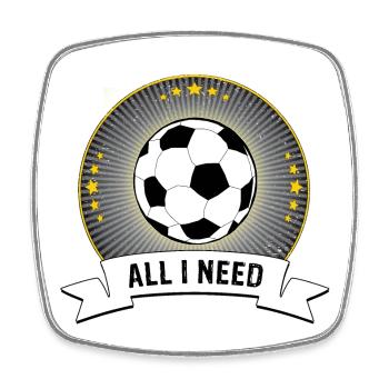 ALL I NEED | Football emblem - Square fridge magnet - white - Front
