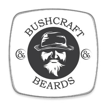 Bushcraft barbe barbe symbole forêt personne forêt nature - Magnet carré - blanc - Devant